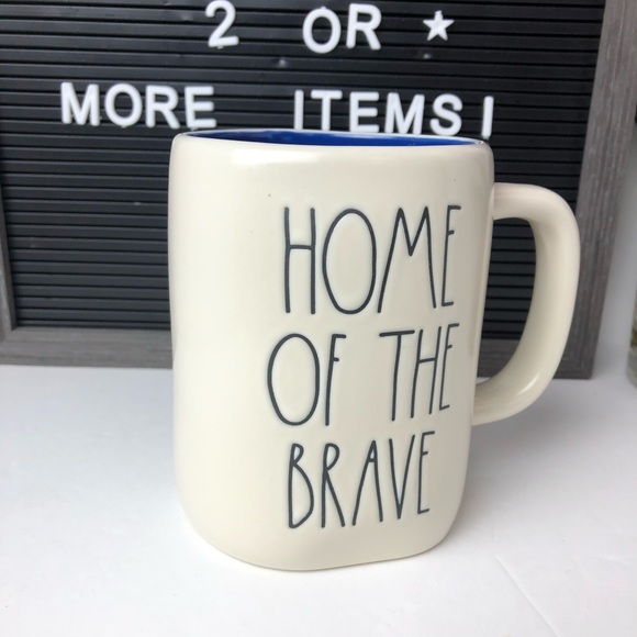 ©️ NEW Rae Dunn HOME OF THE BRAVE mug - Picture 7 of 10